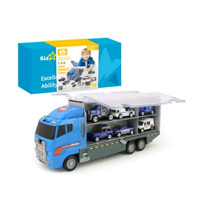 China Toy Kids Police Alloy Car Storage Container Truck Diecast Toy For Children à venda