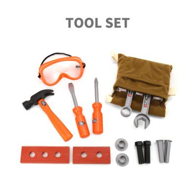 China Preschool Kids Toys Tool Set Banatoys 15Pcs Toys Plastic Hammer Screwdriver Engineering DIY Tools Pretend Play Belt Bag Tool Kit for Kids Play Room en venta