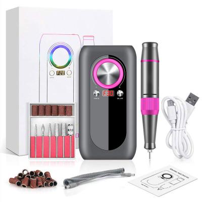 China Professional eflie 30000rpm Portable Cordless High End Fingernail Drill Kit Fingernail Electric Nail Drill Machine For Acrylic Gel Nails for sale