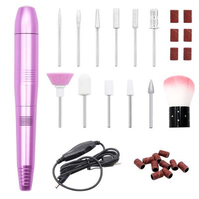 China Wholesale Rechargeable 19000rpm Nail Drill Bit Set Professional Manicure Pedicure Brush Portable Rechargeable Nail Drill Kit For Professional Acrylic Nails for sale