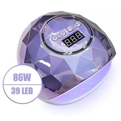 China Faster Easy Operation 86W Nail Curing Lamp For Gel Polish With 4 Timer Rechargeable Nail Dryer UV Led Lamp for sale