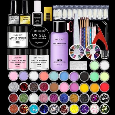 China 2022 Variety New Arrival Nail Glue UV Gel Glue Crystal Powder Liquid White French Nail Piece 42 Polish Colors Practice Primer Set Joint for sale