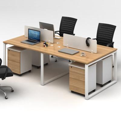 China 4-weg lineair recht bureau houten modulaire werkstationtafel Te koop