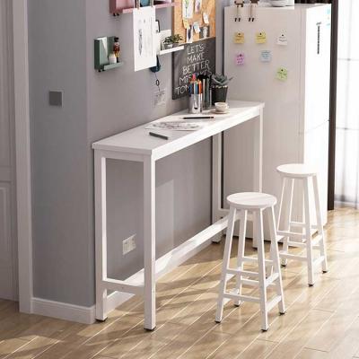 China Taburete de mesa de bar de cocina blanco de 1,6 m Conjunto de melamina MFC con patas de metal en venta