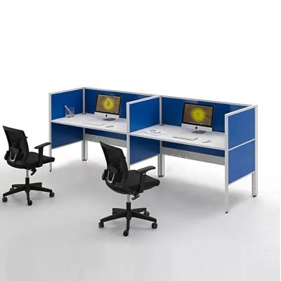 China Aluminium Frame Modern Call Center Cubicles Customized Dual Workstation Desk for sale