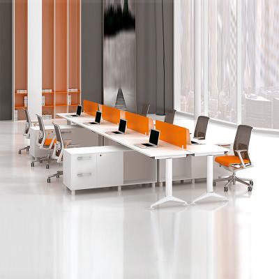 China Orange Office Furniture Desk Modular Office Partition Table Office Table And Chair for sale