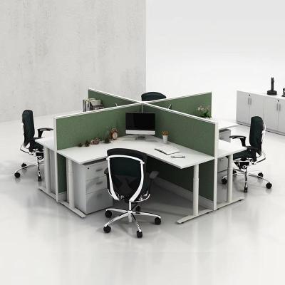 China Wooden Office Desk Partition 4 Person Staff Cubicle Office Table zu verkaufen