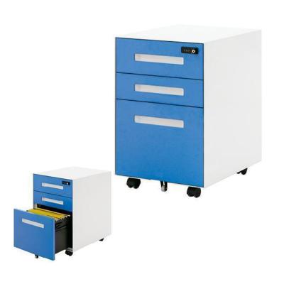 中国 3 Drawer Steel File Cabinet Under Desk Movable Metal Filing Cabinet 販売のため