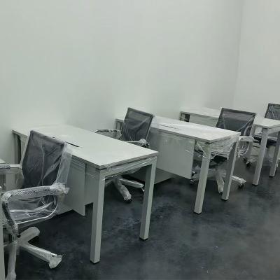 China 1.2M Mesa de trabajo para personal de computadora única de madera blanca para oficina en venta