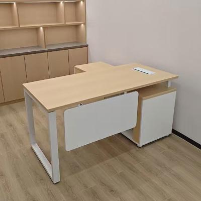 China Wooden Single Execuive CEO Boss Manager Office Desk Wih File Cabinets for sale