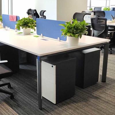 China Open Staff Table MDF Office Workstation Furniture For 4 Person for sale