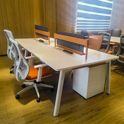 Κίνα White Modular 4 6 Seater People Desk Open Staff Workstations For Office Furniture προς πώληση