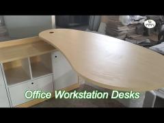 4 Way Linear Straight Office Desk Wood Modular Workstation Table