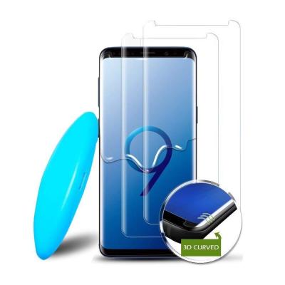 China Scratch-Resistant For Samsung Galaxy Note 8 Glue 3D Curved Tempered Glass Liquid Full UV Screen Protector for sale