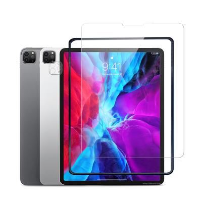 China Scratch-Resistant For iPad Pro 12.9 2018/2020/2021 2.5D 9H Screensaver Bubble Free Tempered Glass Protector Film With Easy Install View Tool for sale