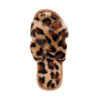 China Cushioning Fashion Cheap Fur Open Toe Slides Indoor Women Bedroom Slippers For Home for sale