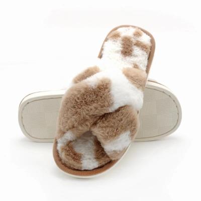 China Fuzzy Fluffy Slipper For Ladies Plush Slipper Recyclable House Indoor Women Indoor Outdoor for sale