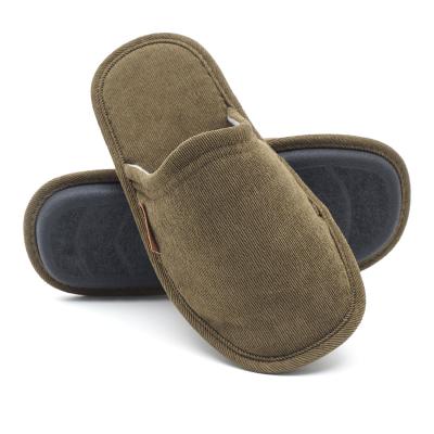 China Corduroy Thin Closed Toe Slippers Warm Comfortable Material Fashion Trend Men's Slippers for sale