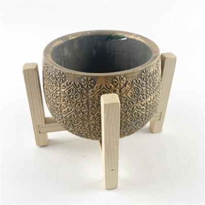 China Eco-friendly Unique Handmade Indoor Decorative Pots Planters Garden Concrete Cement Pot Planter for sale