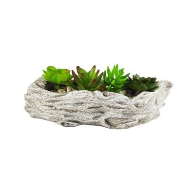 China Mini Eco-friendly Flower Shape Tree Cement Succulent Flower Pot Pot Decoration for sale