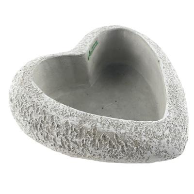 China New Designs Eco - Friendly Wholesale Free Sample Available Single Heart Shape Cement Garden Pot for sale