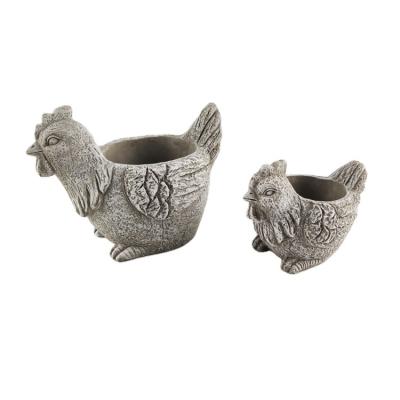 China Eco-friendly Succulent Cute Animal Flower Pot Flower Garden Ornaments Chicken Planter for sale