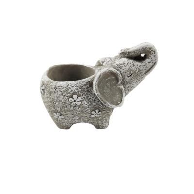 China Eco - Friendly Garden Decor Elephant Shaped Small Cute Animal Cement Flower Pot for sale