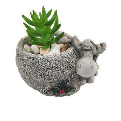 China Eco-friendly Cute Donkey Cement Donkey Design Garden Flower Pots for sale