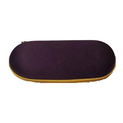 China EVA Purple EVA Glasses Case Yellow Zipper Black Pilou Interior for sale