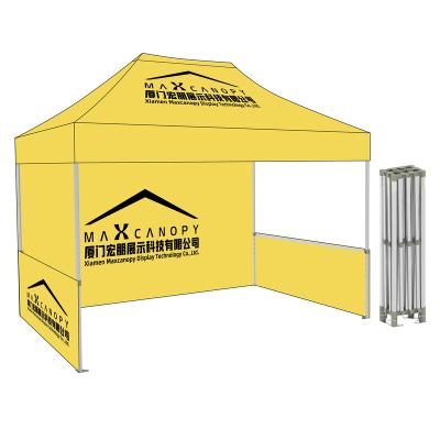 China Custom Printed Fire Resistant Aluminum Fabric 10x15 Foot Collapsible Commercial Pop Up Trade Show Canopy Tent For Outdoor for sale