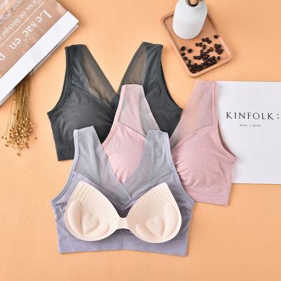 China One-Piece Push Up Tops Women's Full Cup Wireless Sexy Lingerie Comfortable Sports Bra Without Underwire for sale