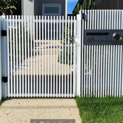 China Modern Prima Factory Aluminum Double Swing Driveway Gate and Private Garden Aluminum Fence for sale