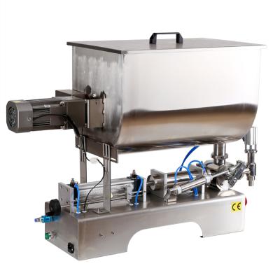 China Food YK Factory Direct Sales U Type 10-100ML Honey Chocolate Tomato Sauce Cream Paste Filling Machine With Mixer Hopper for sale