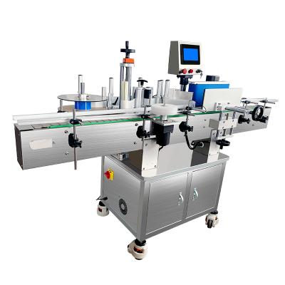 China Automatic Round Food Wine Bottles PET Bottles Barcode Paper Sticker Labeling Machine for sale