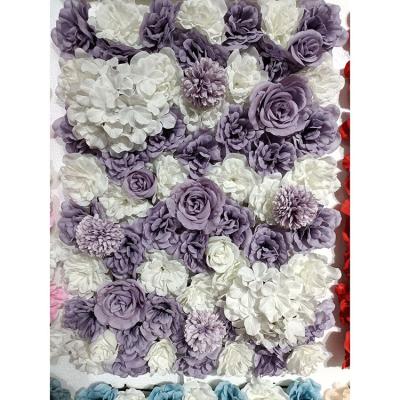 China Eco-friendly Customized 3d Roll Up Artificial Non-fading And Anti-aging Durable Wedding Flower Wall for sale