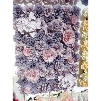 China Eco-friendly Wholesale Wedding Decoration Backdrop Ceiling Panel Indoor Colorful Flowers Artificial Wall for sale