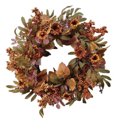 China Outdoor Indoor Decoration Personalized Natural Wood Home Decorative Handmade Artificial Wreath Beautiful for sale