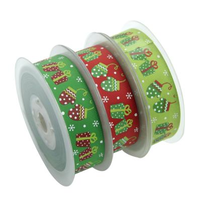 China Viable Custom Design Your Own Ribbon Print 1 Inch Christmas Printed Grosgrain Ribbon for sale