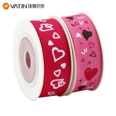 China Viable Wholesale Custom Decorative Valentine's Day Gift Various Styles Printed Grosgrain Ribbon for sale