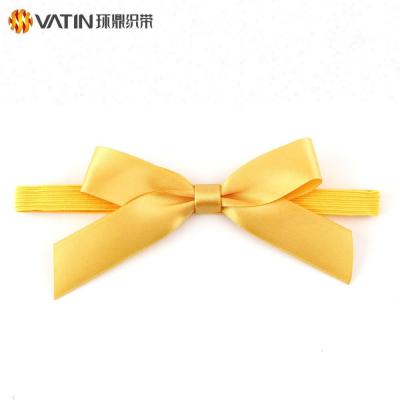 China Wholesale Custom Made Pre-Made Pull Elastic Satin Gift Wrap Ribbon Bow for sale