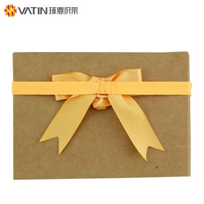 China Luster Wholesale Pre-made High Quality Cheap Price Satin Gift Pack Self Adhesive Ribbon Bow for sale