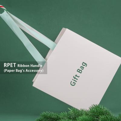 China All Around the World RPET Spot Ribbon Handle with RPET Burr of Eco-friendly Degradable Material for Paper Bags for Christmas Gift Bag for sale