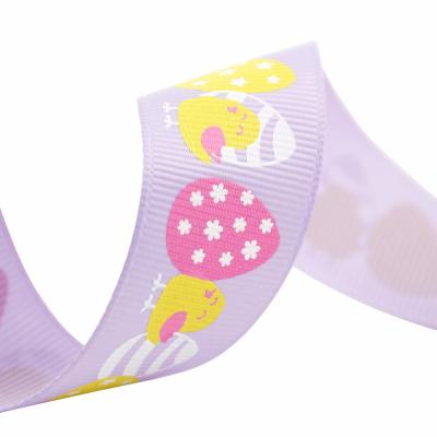 China Viable Newcomer Easter Wholesale Custom Printed Grosgrain Pink Ribbon for sale