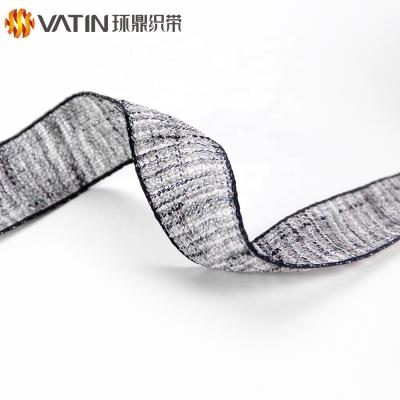 China Popular Custom Made Classic Black And White Decorative Burlap Cable Cloth Ribbon for sale