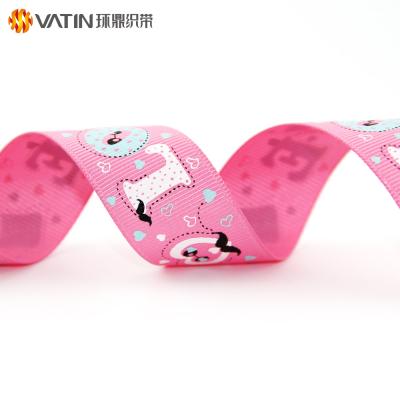 China Wholesale Custom Viable Valentine's Day Gift Decorative Colorful Printed Grosgrain Ribbon for sale