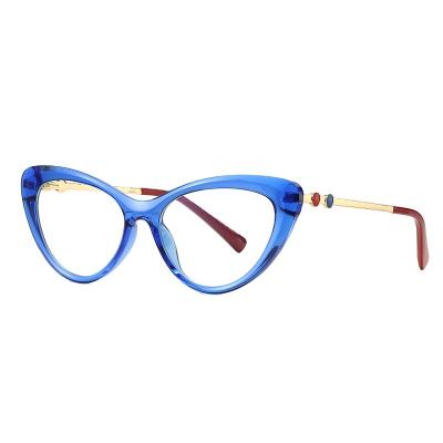 China 2021 Universal Cat Eye Lady Anti Blue Light Optical Glasses Frames Men Women TR90 Fashion Computer Glasses for sale