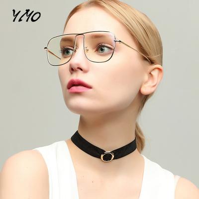 China Square Universal Oversized Glasses Frame Women Men Brand Vintage Optical Clear Glasses Alloy Eyeglasses for sale