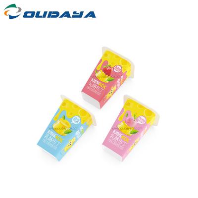 China New Disposable /Eco Friendly /Durable Food Grade Pudding Dessert Disposable Wholesale Unique High-end Printing Square Cups With Lid for sale