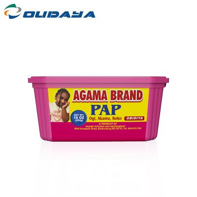 China 16oz 500ml eco-friendly plastic tub rectangle margarine tub with iml printing custom logo for sale