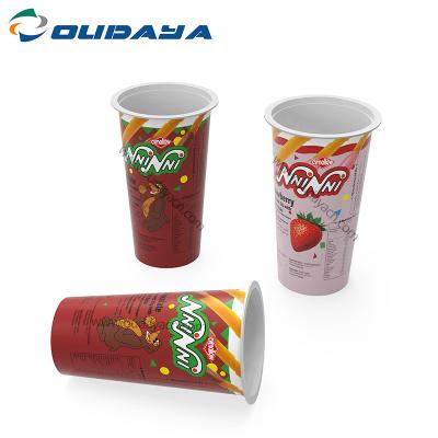 China Customized Plastic Hard Candy Eco-friendly IML PP Cup Kids Snacks Chocolates Mini Chocolate Cup For Cookie Stick Packaging for sale